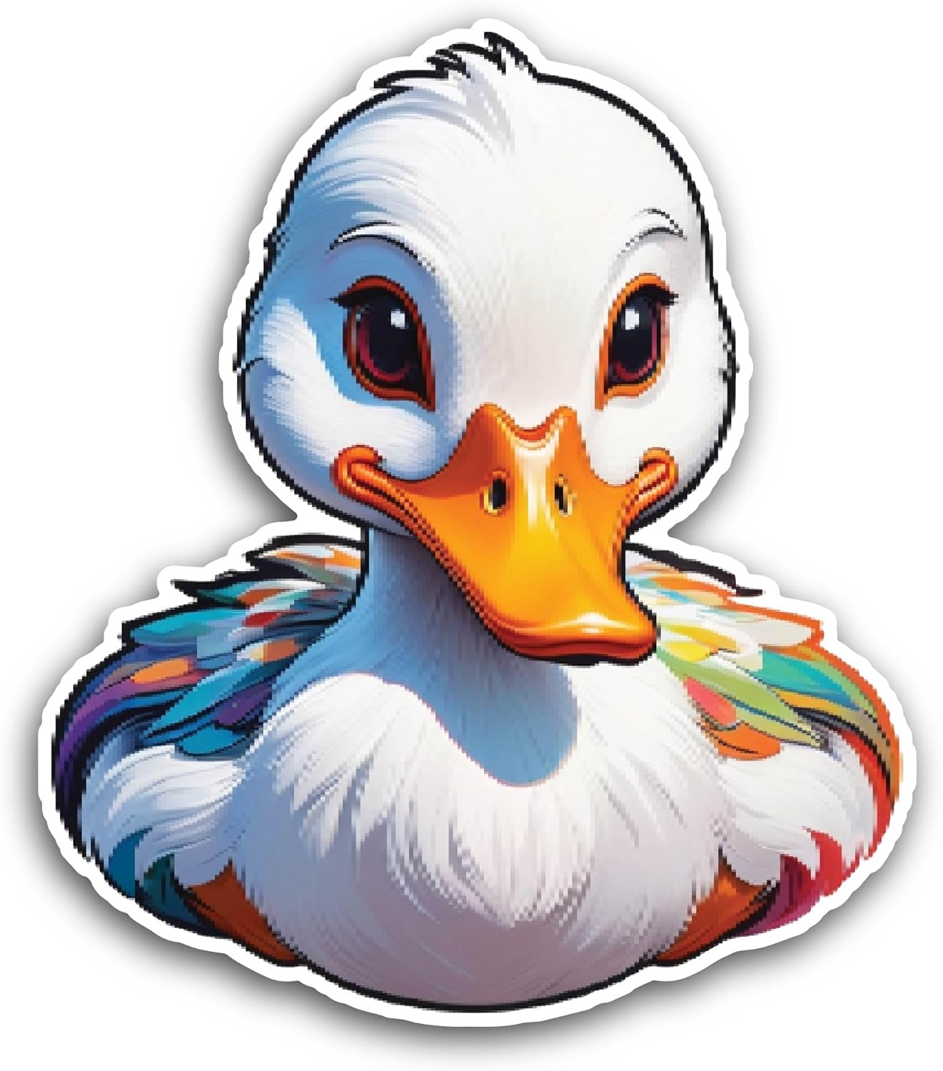 2 (Pieces) 3" and 5" Cute Cartoon Duck Sticker, Waterproof Vinyl Decals for Many Purpose Like Cars, Trucks, Laptops, Phones, Windows and More