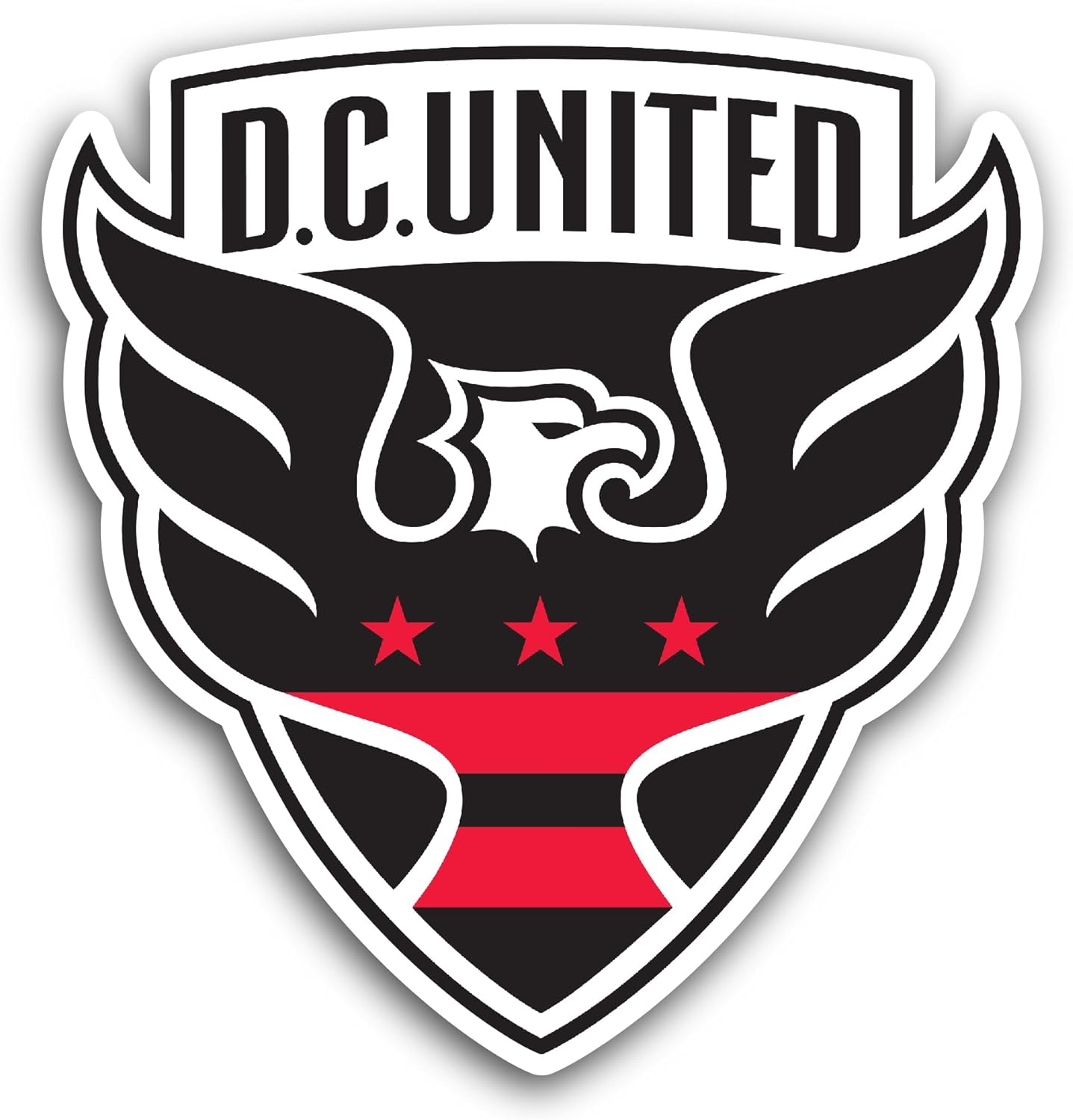 2 (Pieces) 3" and 5" Dc United Sp0rts Sticker, Waterproof Vinyl Decals for Many Purpose Like Cars, Trucks, Laptops, Phones, Windows and More