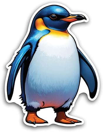 2 (Pieces) 3" and 5" Penguin Sticker, Waterproof Vinyl Decals for Many Purpose Like Cars, Trucks, Laptops, Phones, Windows and More