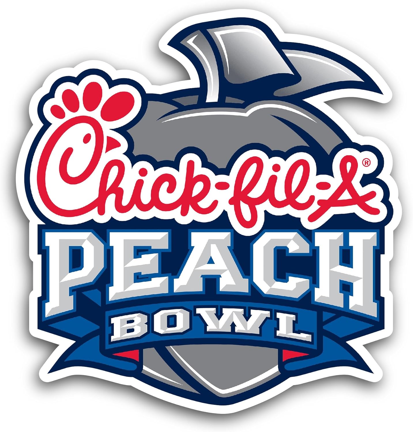 2 (Pieces) 3" and 5" Peach B0wl Sticker, Waterproof Vinyl Decals for Many Purpose Like Cars, Trucks, Laptops, Phones, Windows and More