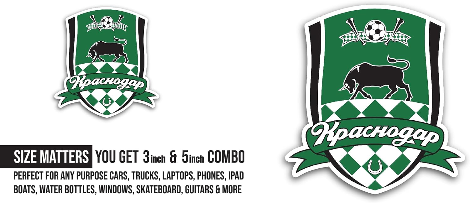 2 (Pieces) 3" and 5" Krasn0dar Sticker, Waterproof Vinyl Decals for Many Purpose Like Cars, Trucks, Laptops, Phones, Windows and More