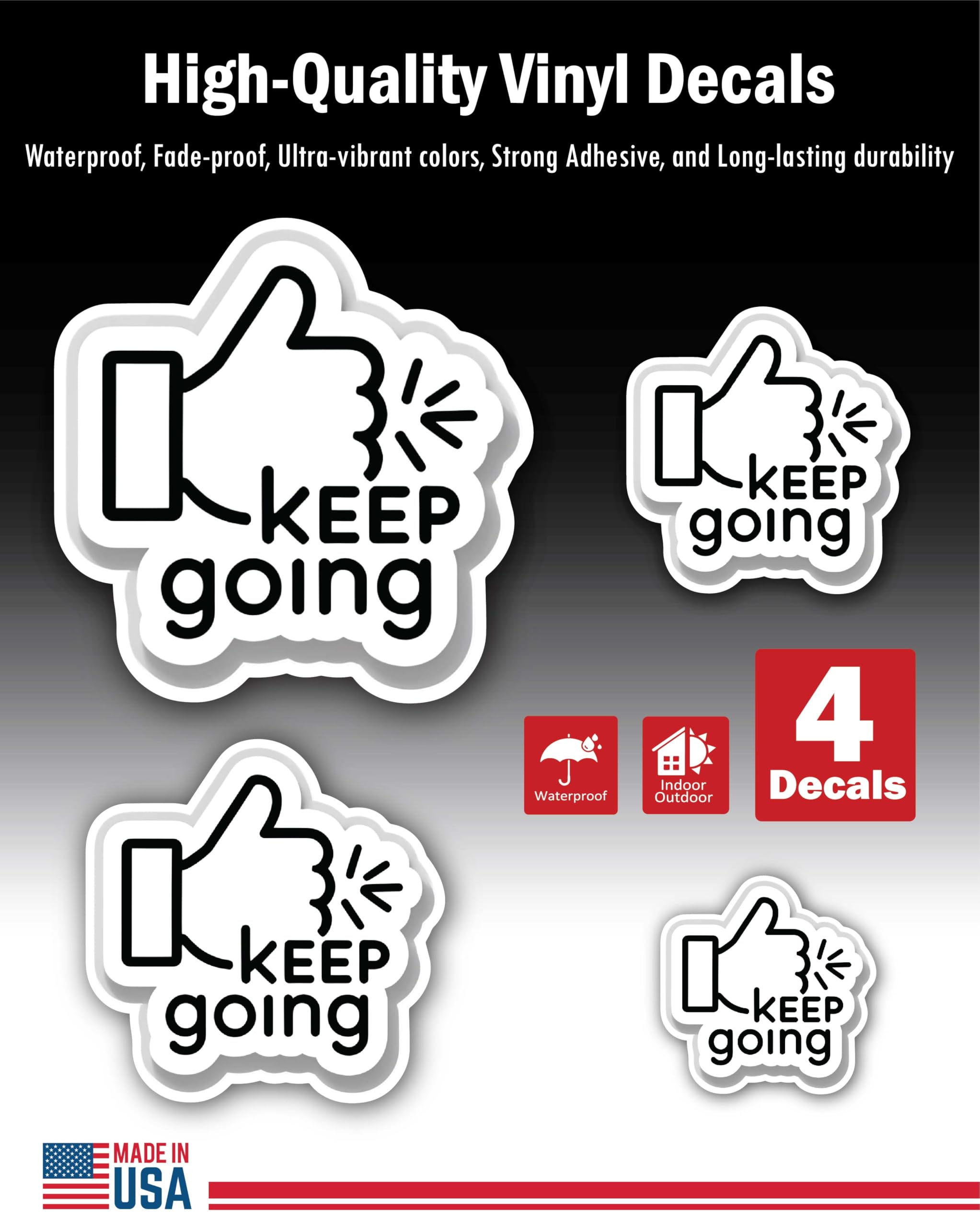 2 (Pieces) 3" and 5" Stickers n Decals Hustle Great Gift - Motivational Sticker Vinyl Decal Sticker,