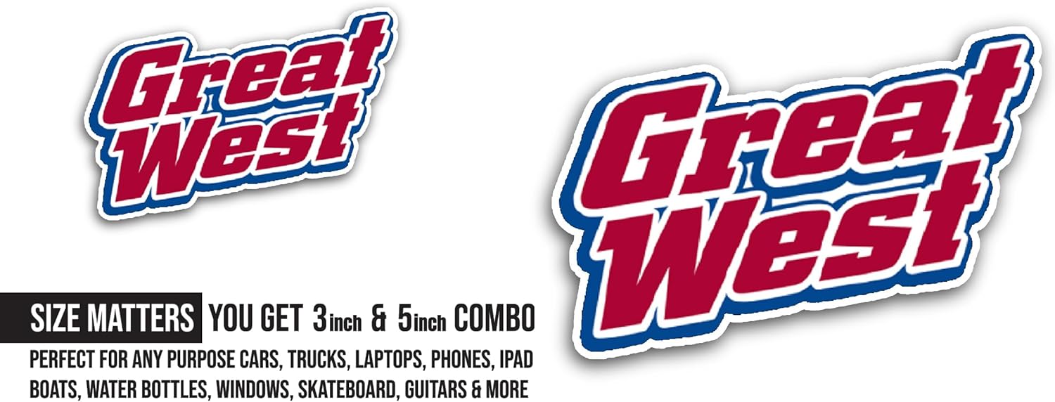 2 (Pieces) 3" and 5" Great W3st Sticker, Waterproof Vinyl Decals for Many Purpose Like Cars, Trucks, Laptops, Phones, Windows and More