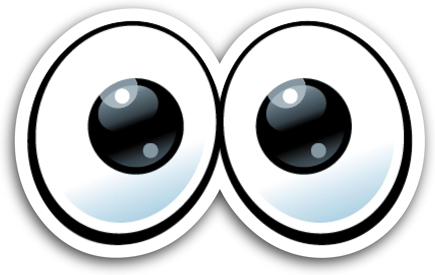 2 (Pieces) 3" and 5" Two Eye Balls Decal Sticker, Waterproof Vinyl Decals for Many Purpose Like Cars, Trucks, Laptops, Phones, Windows and More