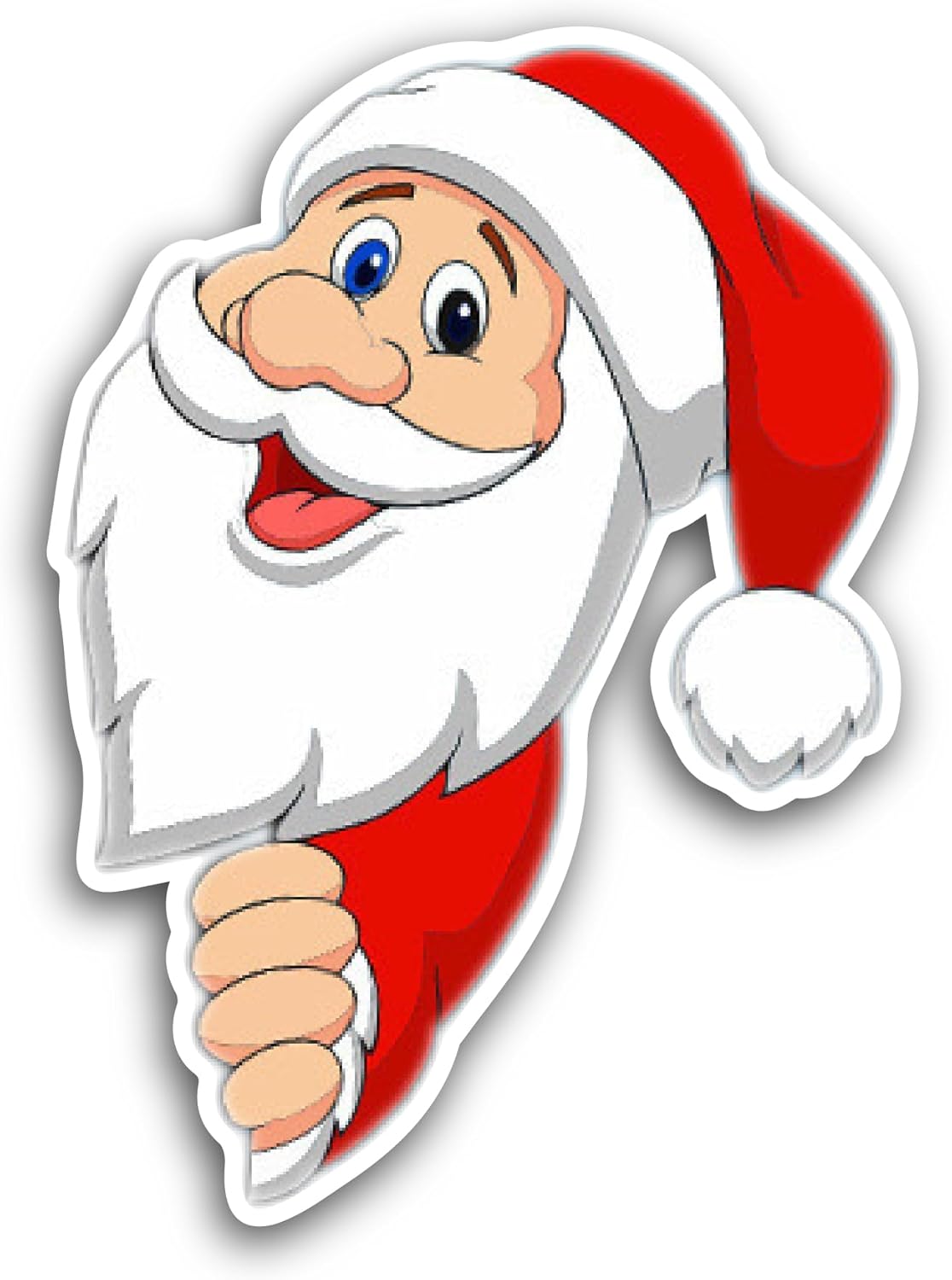 2 (Pieces) 3" and 5" Santa Claus Head Sticker, Waterproof Vinyl Decals for Many Purpose Like Cars, Trucks, Laptops, Phones, Windows and More
