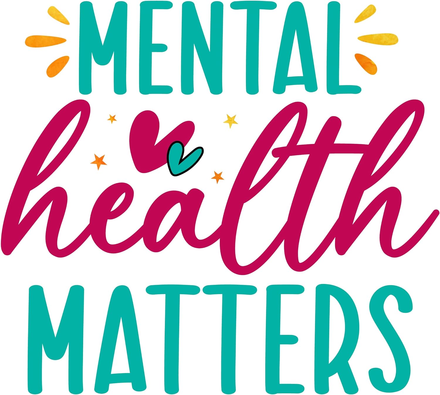 Inspirational Quote "Mental Health Matters -" Motivational Sticker Vinyl Decal Motivation Stickers- 5" Vinyl Sticker Waterproof