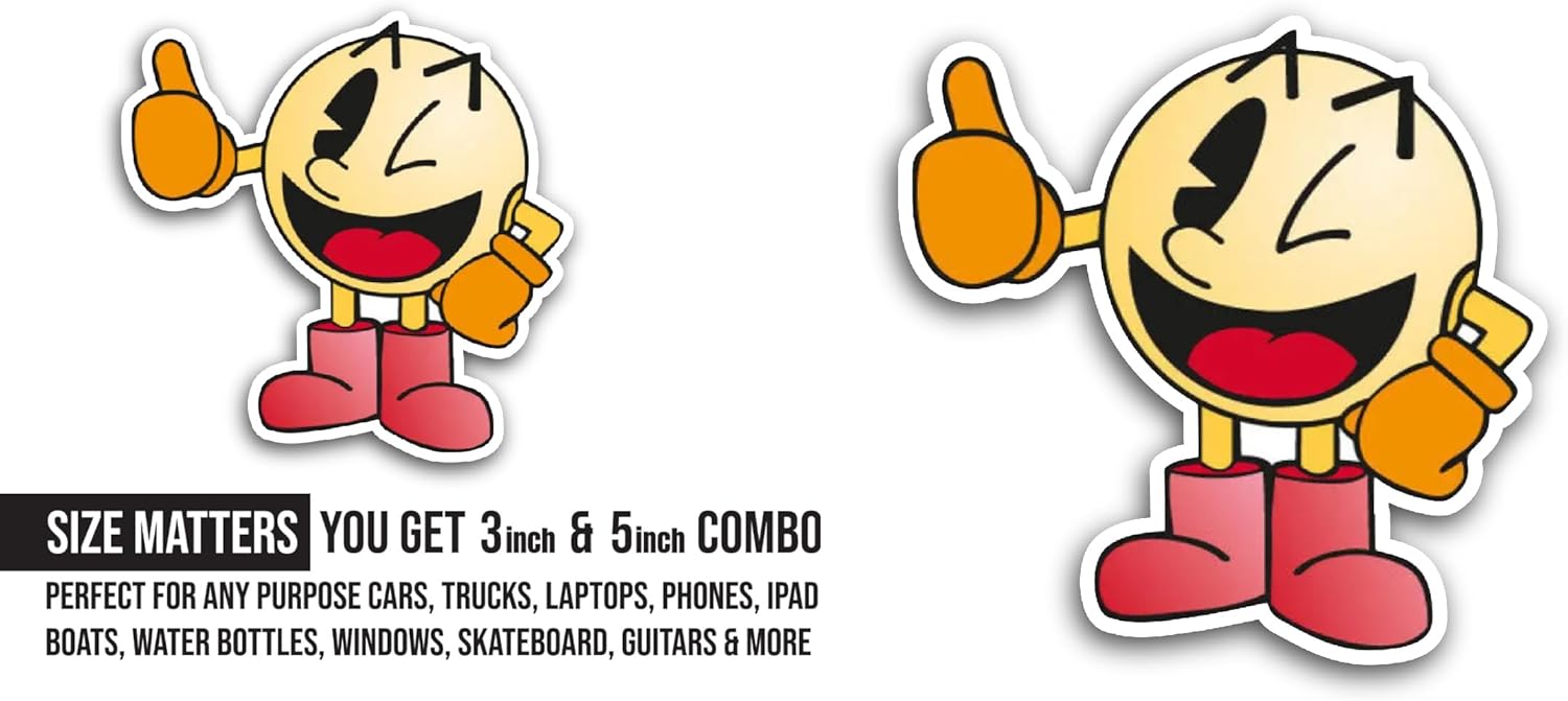 2 (Pieces) 3" and 5" Smiley Face Thumbs Up Sticker, Waterproof Vinyl Decals for Many Purpose Like Cars, Trucks, Laptops, Phones, Windows and More