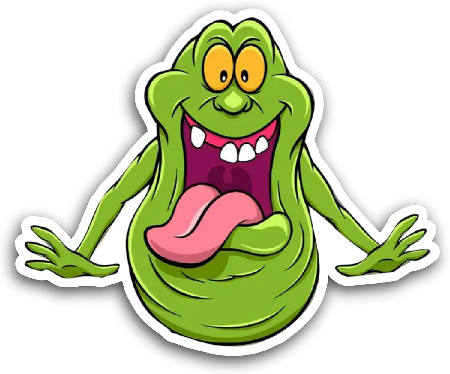 2 (Pieces) 3" and 5" Slimer Sticker, Waterproof Vinyl Decals for Many Purpose Like Cars, Trucks, Laptops, Phones, Windows and More