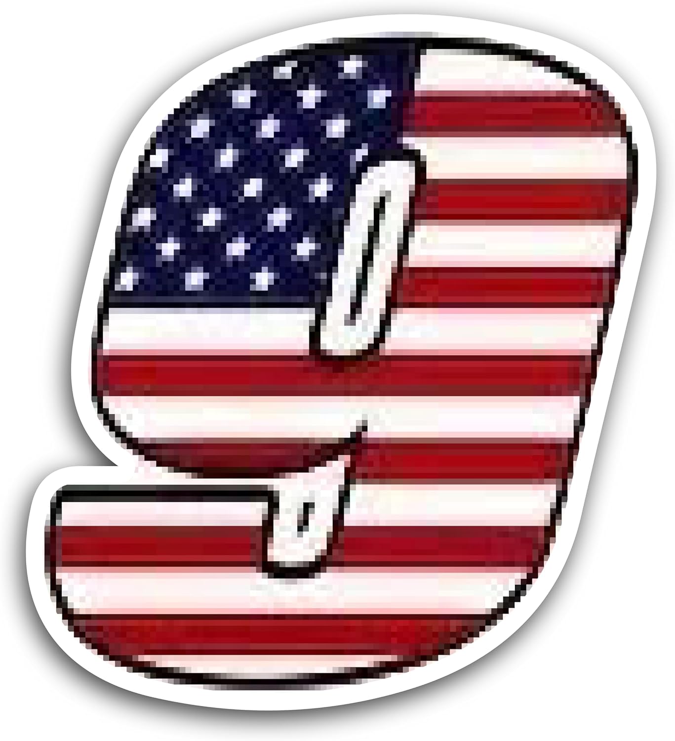 2 (Pieces) 3" and 5" Number Nine in American Flag Color Decal Sticker, Waterproof Vinyl Decals for Many Purpose Like Cars, Trucks, Laptops, Phones, Windows and More