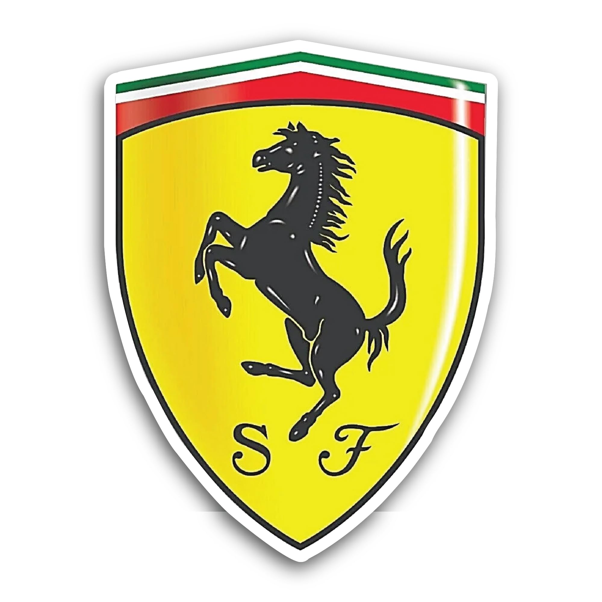 2 (Pieces) 3" and 5" F E R R A R I Logo Sticker, Waterproof Vinyl Decals for Many Purpose Like Cars,