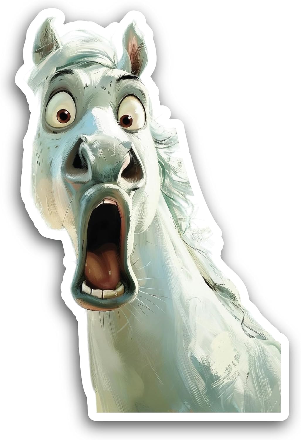2 (Pieces) 3" and 5" White Horse Sticker, Waterproof Vinyl Decals for Many Purpose Like Cars, Trucks, Laptops, Phones, Windows and More