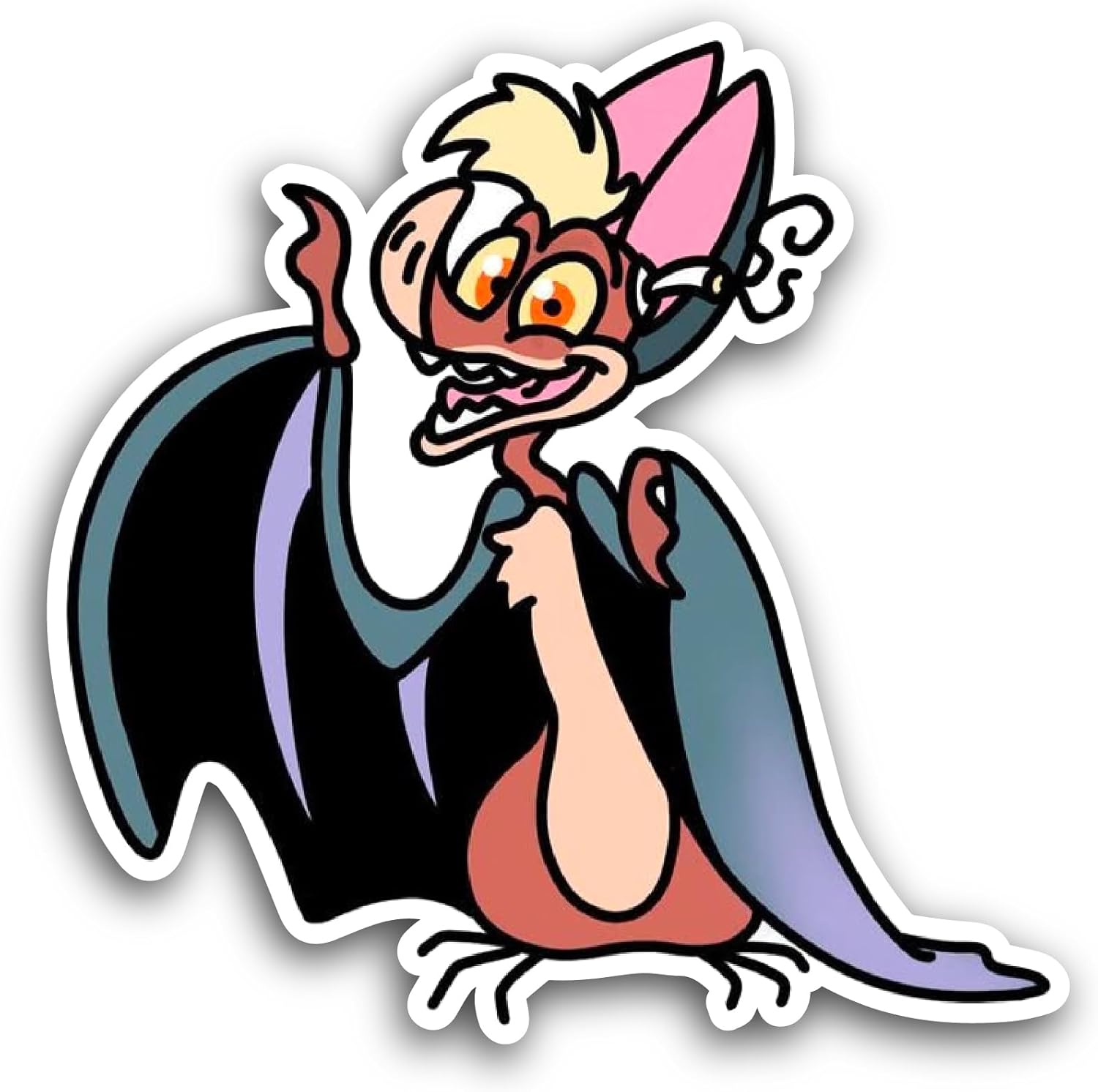 2 (Pieces) 3" and 5" Cartoon Bat Sticker, Waterproof Vinyl Decals for Many Purpose Like Cars, Trucks, Laptops, Phones, Windows and More