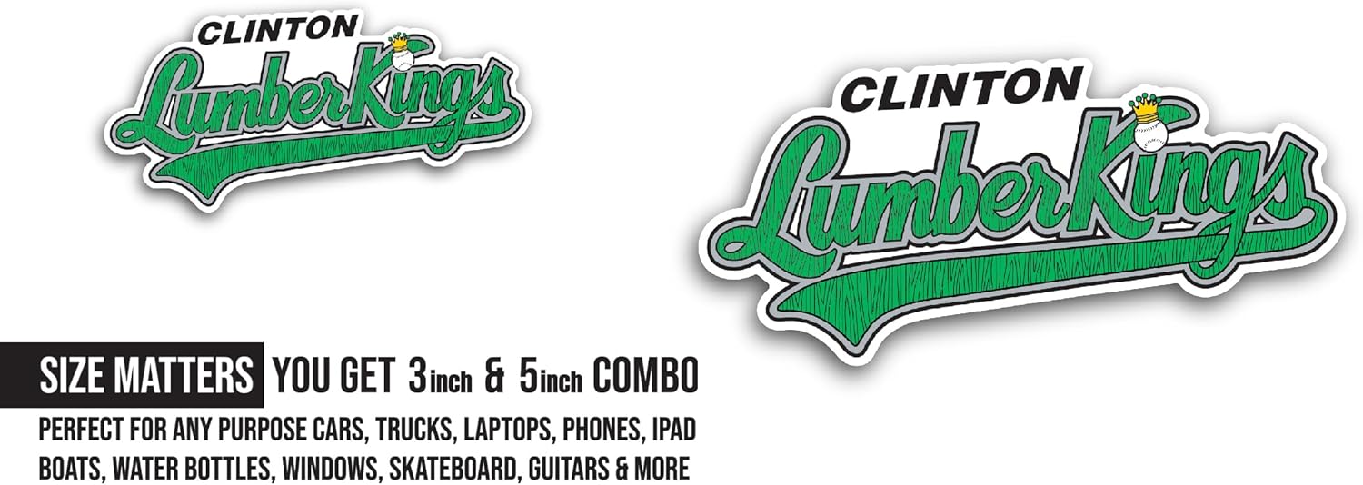 2 (Pieces) 3" and 5" Clint0n LumberKings Sticker, Waterproof Vinyl Decals for Many Purpose Like Cars, Trucks, Laptops, Phones, Windows and More