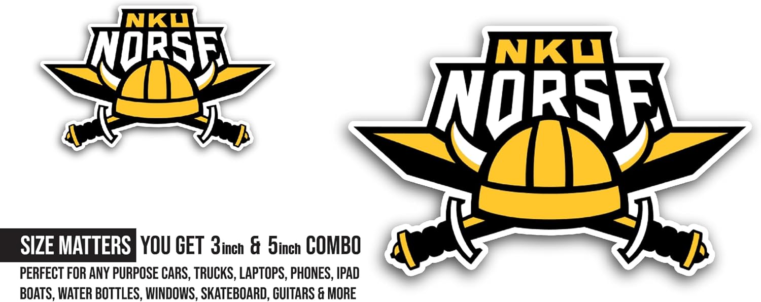 2 (Pieces) 3" and 5" Nku N0rse Sticker, Waterproof Vinyl Decals for Many Purpose Like Cars, Trucks, Laptops, Phones, Windows and More