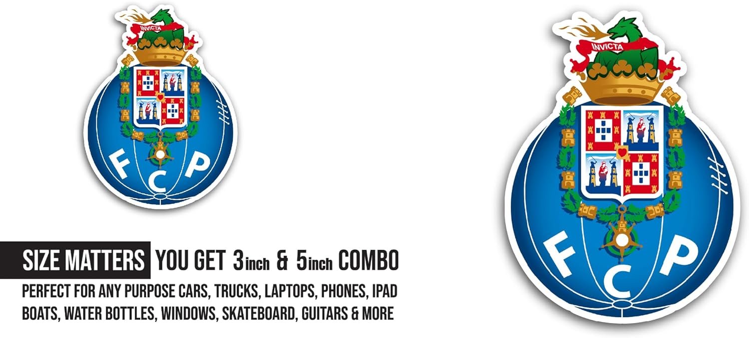2 (Pieces) 3" and 5" FC Port0 Sticker, Waterproof Vinyl Decals for Many Purpose Like Cars, Trucks, Laptops, Phones, Windows and More