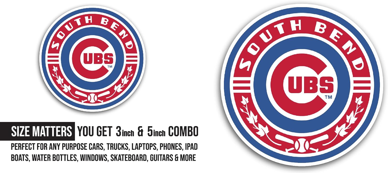 2 (Pieces) 3" and 5" S0uth B3nd Logo Sticker, Waterproof Vinyl Decals for Many Purpose Like Cars, Trucks, Laptops, Phones, Windows and More