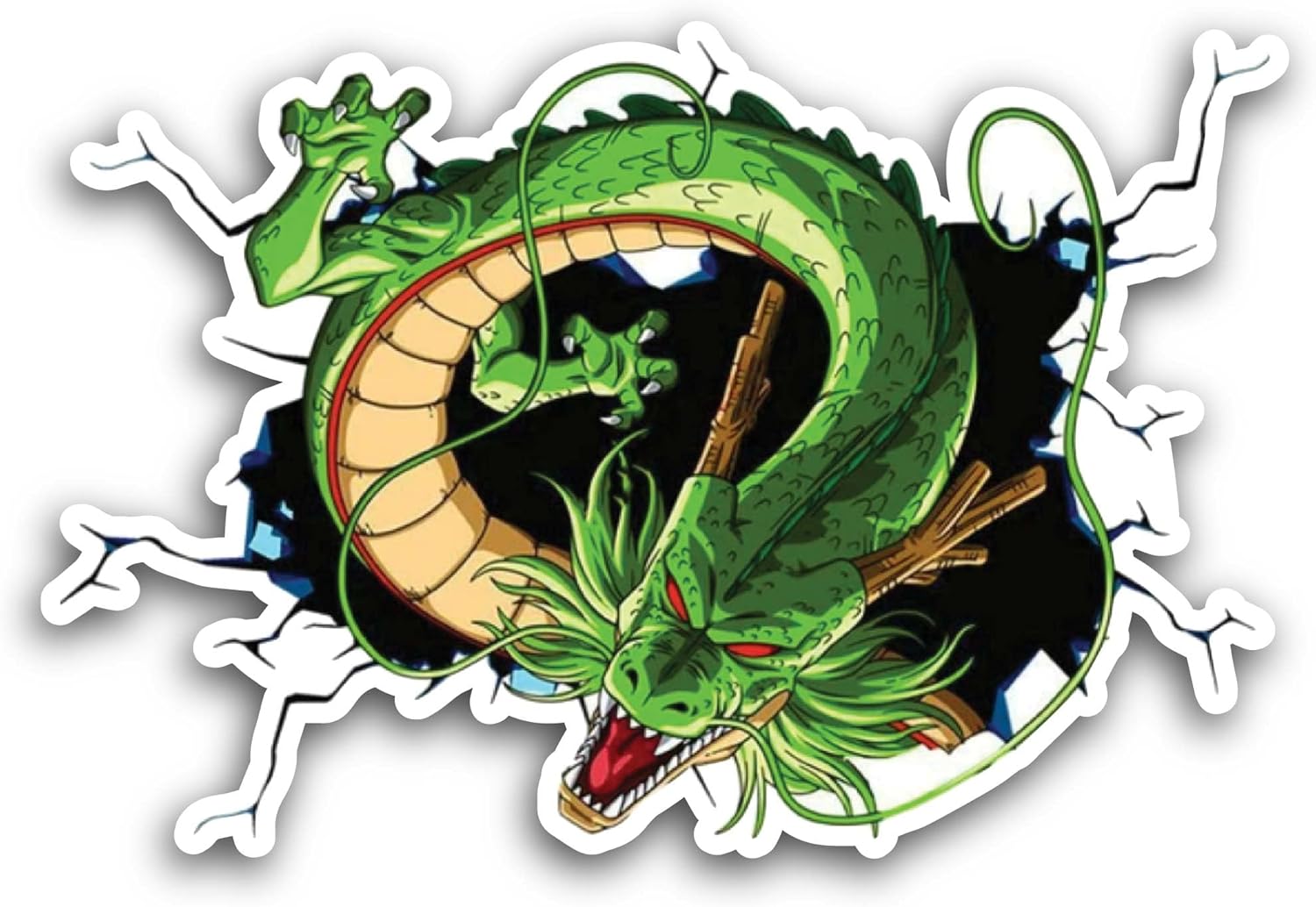 2 (Pieces) 3" and 5" Green Dragon Sticker, Waterproof Vinyl Decals for Many Purpose Like Cars, Trucks, Laptops, Phones, Windows and More