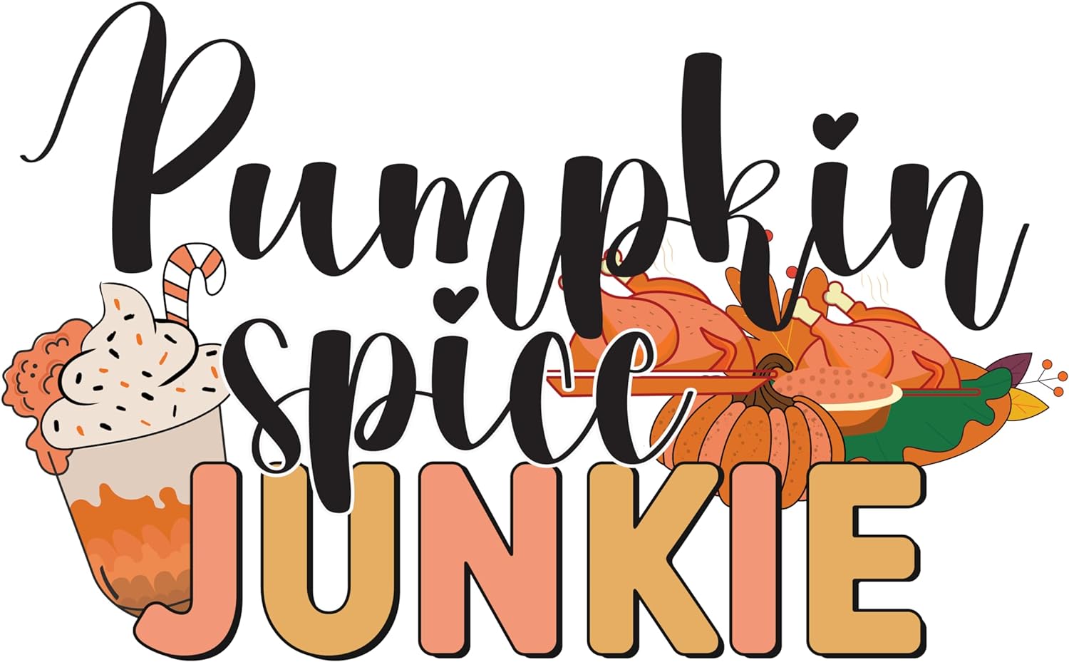 Inspirational Quote Pumpkin Spice Junkie Motivational Sticker Vinyl Decal Motivation Stickers- 5" Vinyl Sticker Waterproof