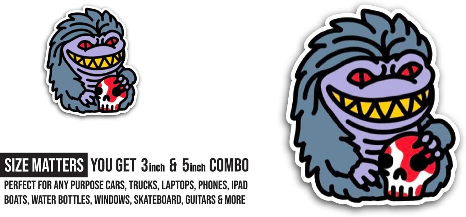 2 (Pieces) 3" and 5" Monster Gorilla Sticker, Waterproof Vinyl Decals for Many Purpose Like Cars, Trucks, Laptops, Phones, Windows and More