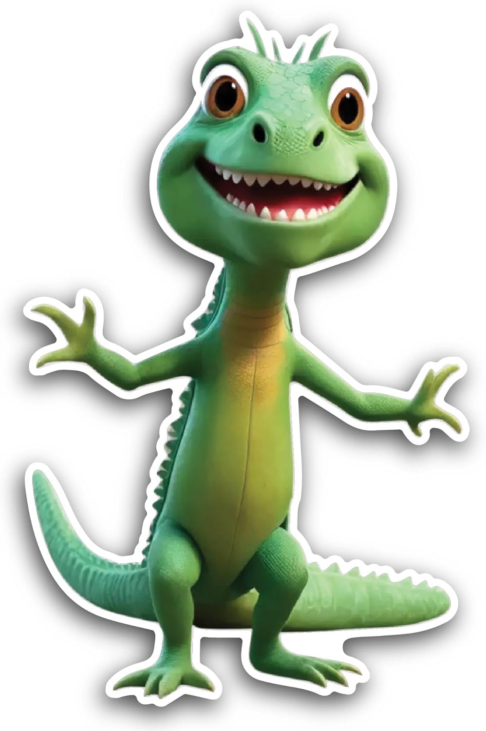 2 (Pieces) 3" and 5" Green Lizard Sticker, Waterproof Vinyl Decals for Many Purpose Like Cars, Trucks, Laptops, Phones, Windows and More
