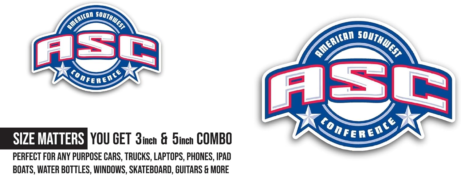 2 (Pieces) 3" and 5" American S0uthwest C0nference Sticker, Waterproof Vinyl Decals for Many Purpose Like Cars, Trucks, Laptops, Phones, Windows and More