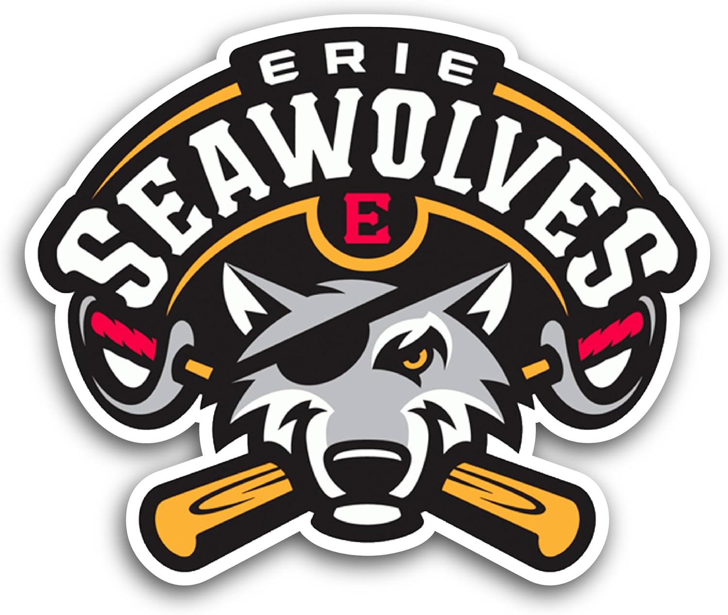2 (Pieces) 3" and 5" Er1e Seaw0lves Logo Decal Sticker, Waterproof Vinyl Decals for Many Purpose Like Cars, Trucks, Laptops, Phones, Windows and More