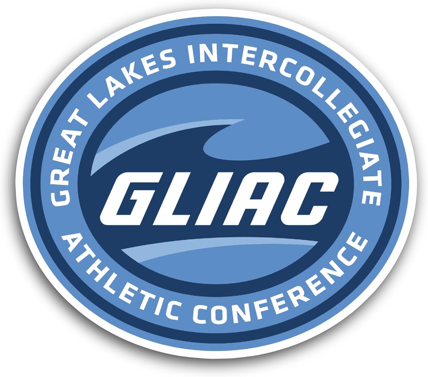 2 (Pieces) 3" and 5" Great Lakes Interc0llegiate Athletic C0nference Sticker, Waterproof Vinyl Decals for Many Purpose Like Cars, Trucks, Laptops, Phones, Windows and More