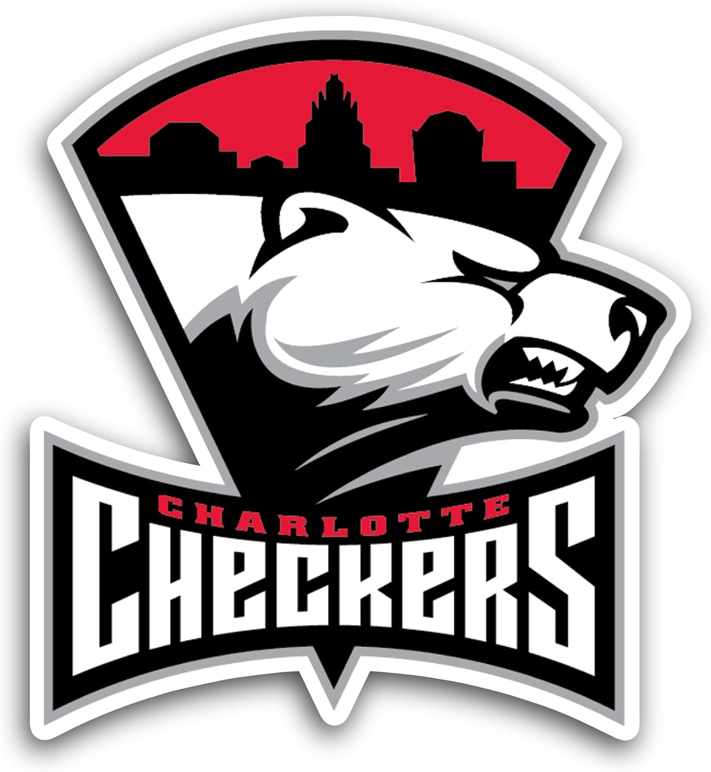 2 (Pieces) 3" and 5" Charl0tte Checkers Sticker, Waterproof Vinyl Decals for Many Purpose Like Cars, Trucks, Laptops, Phones, Windows and More