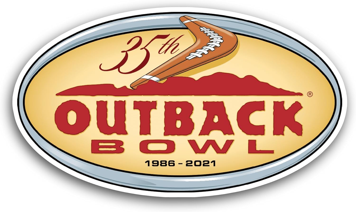 2 (Pieces) 3" and 5" Outback B0wl Sticker, Waterproof Vinyl Decals for Many Purpose Like Cars, Trucks, Laptops, Phones, Windows and More
