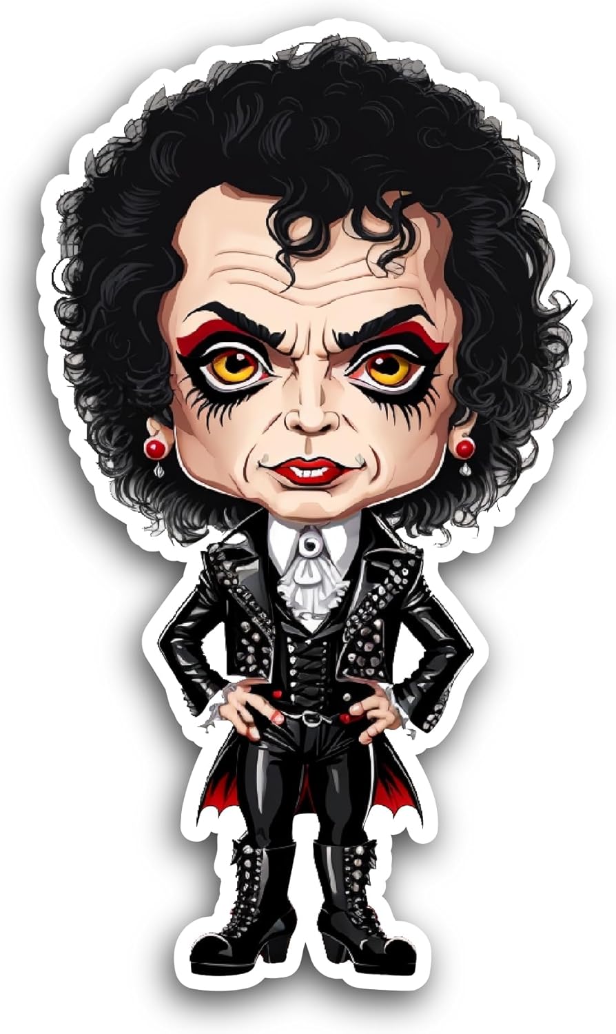 2 (Pieces) 3" and 5" Cartoon Character with Curly Hair Sticker, Waterproof Vinyl Decals for Many Purpose Like Cars, Trucks, Laptops, Phones, Windows and More