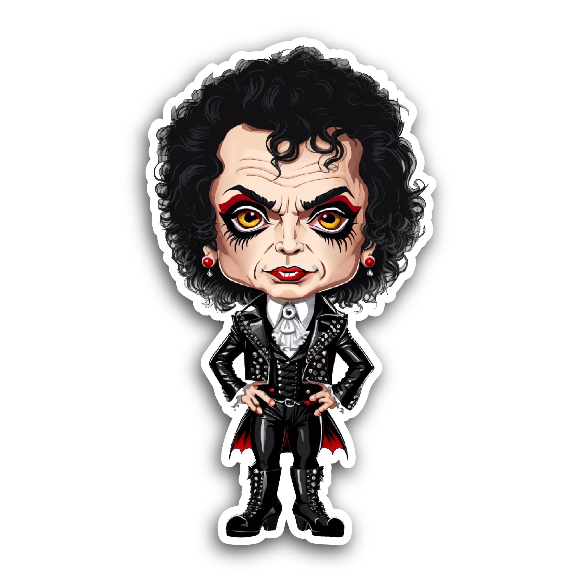 2 (Pieces) 3" and 5" Cartoon Character with Curly Hair Sticker, Waterproof Vinyl Decals for Many Pur