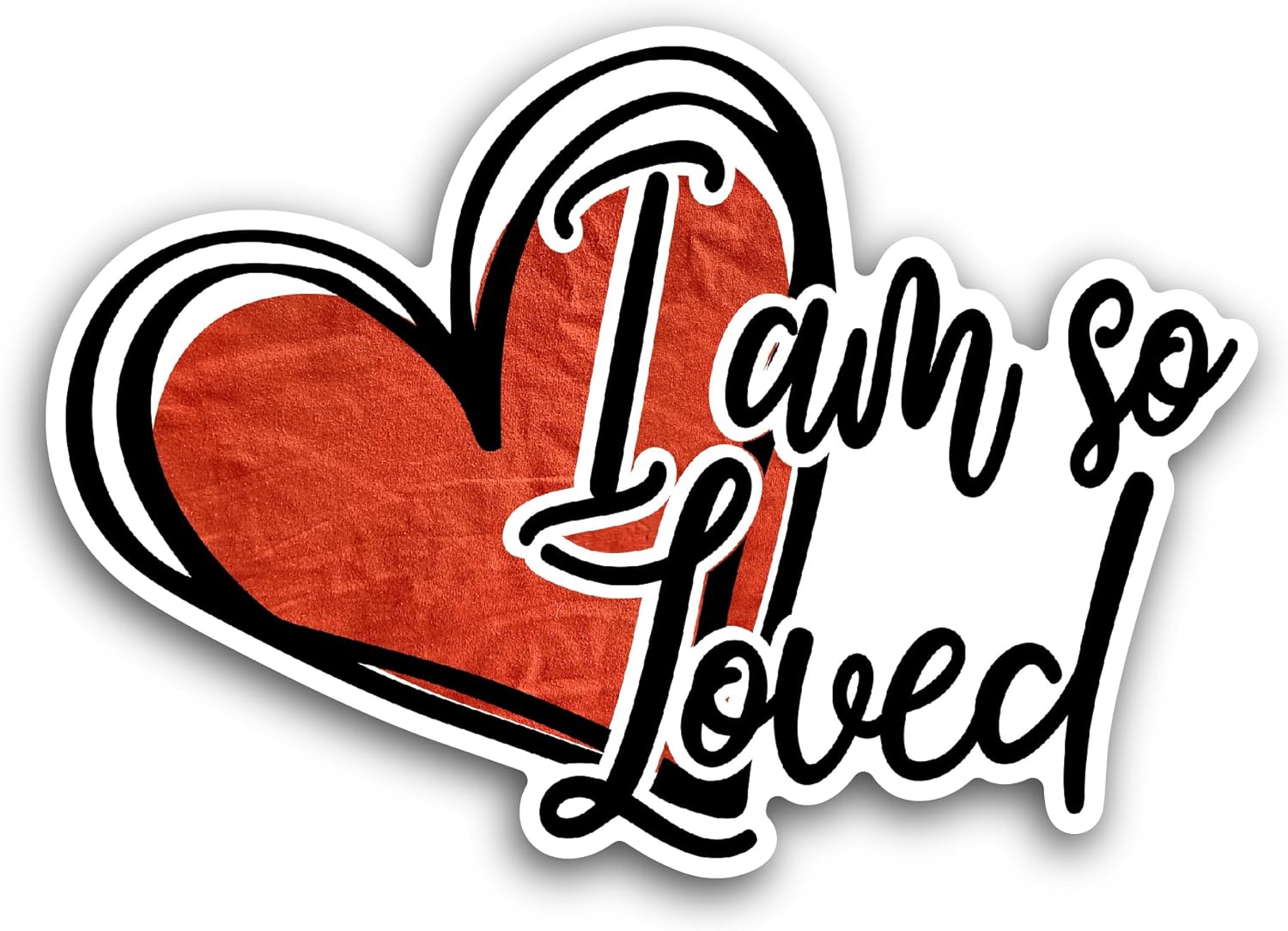 2 (Pieces) 3" and 5" I Am So Loved Sticker, Waterproof Vinyl Decals for Many Purpose Like Cars, Trucks, Laptops, Phones, Windows and More