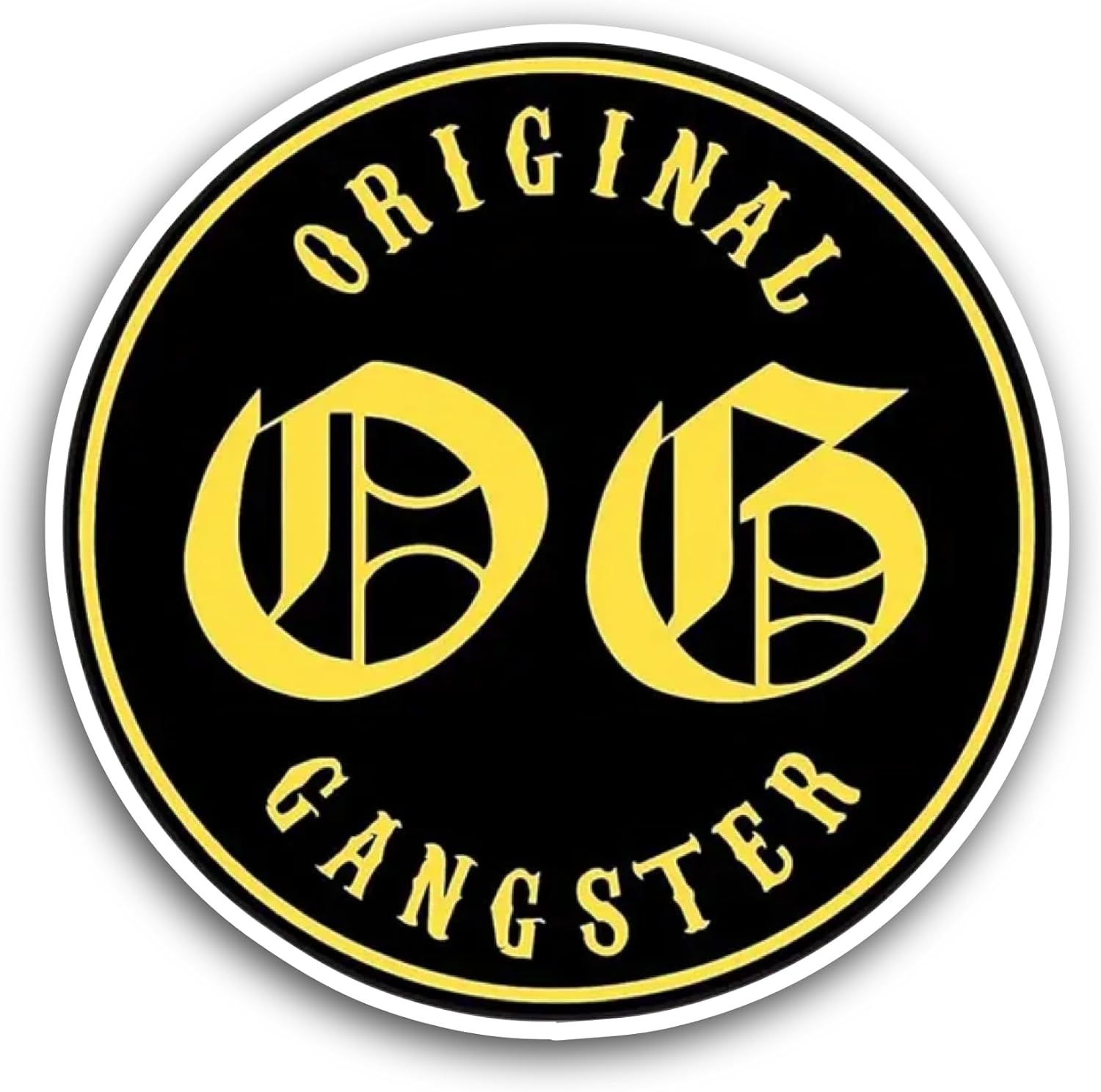 2 (Pieces) 3" and 5" Original Gangster Text Sticker, Waterproof Vinyl Decals for Many Purpose Like Cars, Trucks, Laptops, Phones, Windows and More