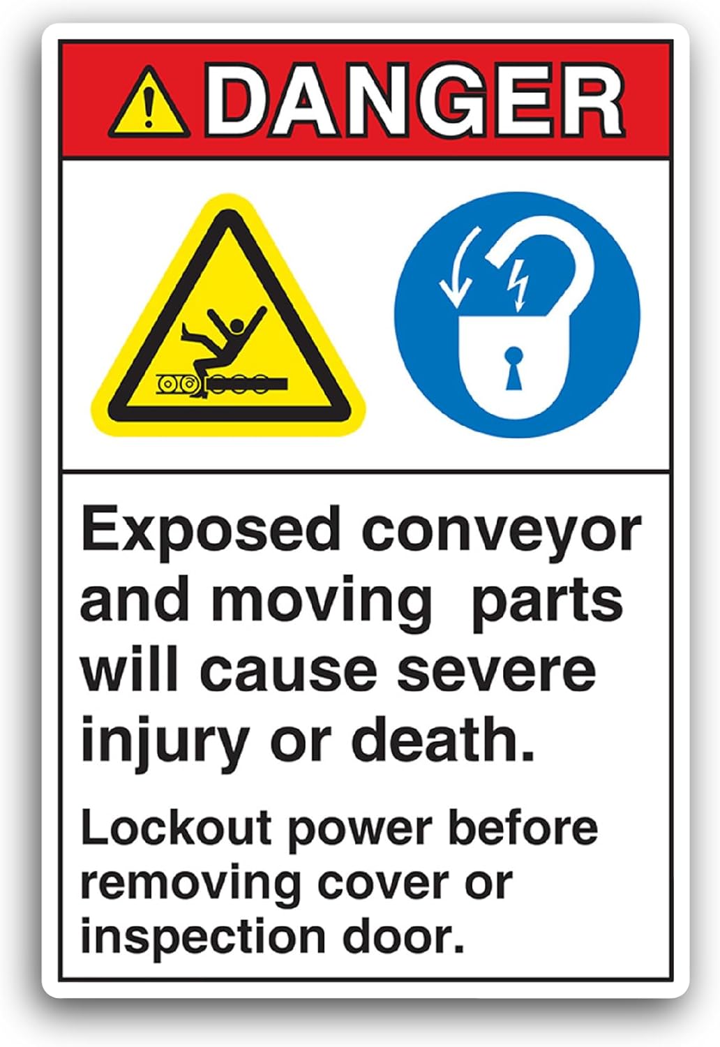 2 (Pieces) 3" and 5" Danger Exposed Sticker, Waterproof Vinyl Decals for Many Purpose Like Cars, Trucks, Laptops, Phones, Windows and More