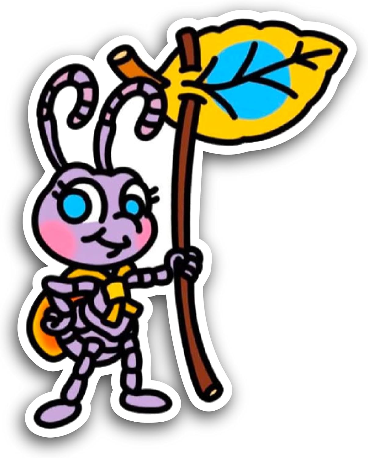 2 (Pieces) 3" and 5" Cartoon Ant Sticker, Waterproof Vinyl Decals for Many Purpose Like Cars, Trucks, Laptops, Phones, Windows and More
