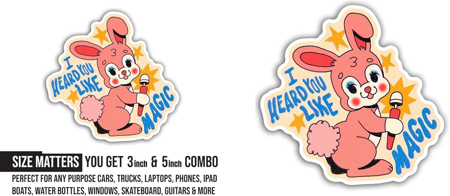 2 (Pieces) 3" and 5" I Heard You Like Sticker, Waterproof Vinyl Decals for Many Purpose Like Cars, Trucks, Laptops, Phones, Windows and More