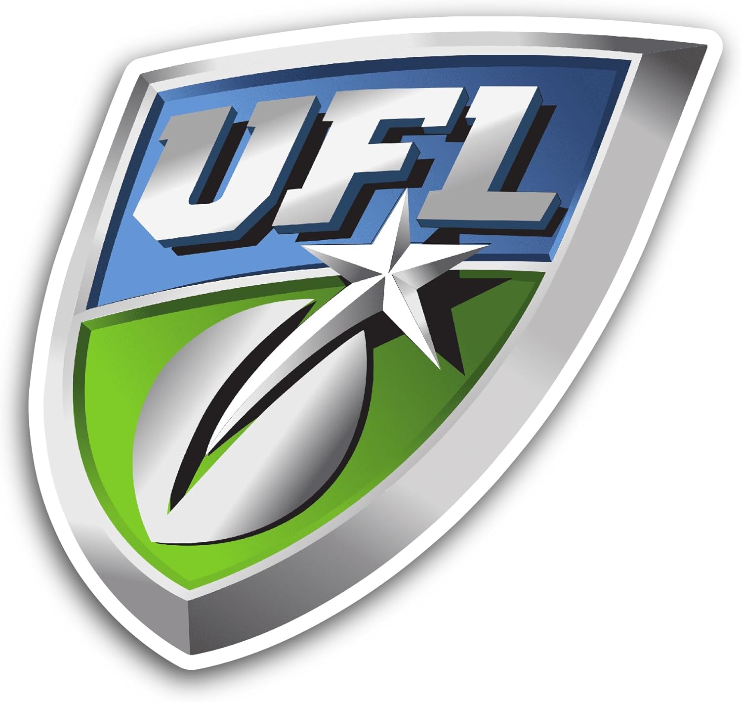 2 (Pieces) 3" and 5" United F00tball League Sticker, Waterproof Vinyl Decals for Many Purpose Like Cars, Trucks, Laptops, Phones, Windows and More