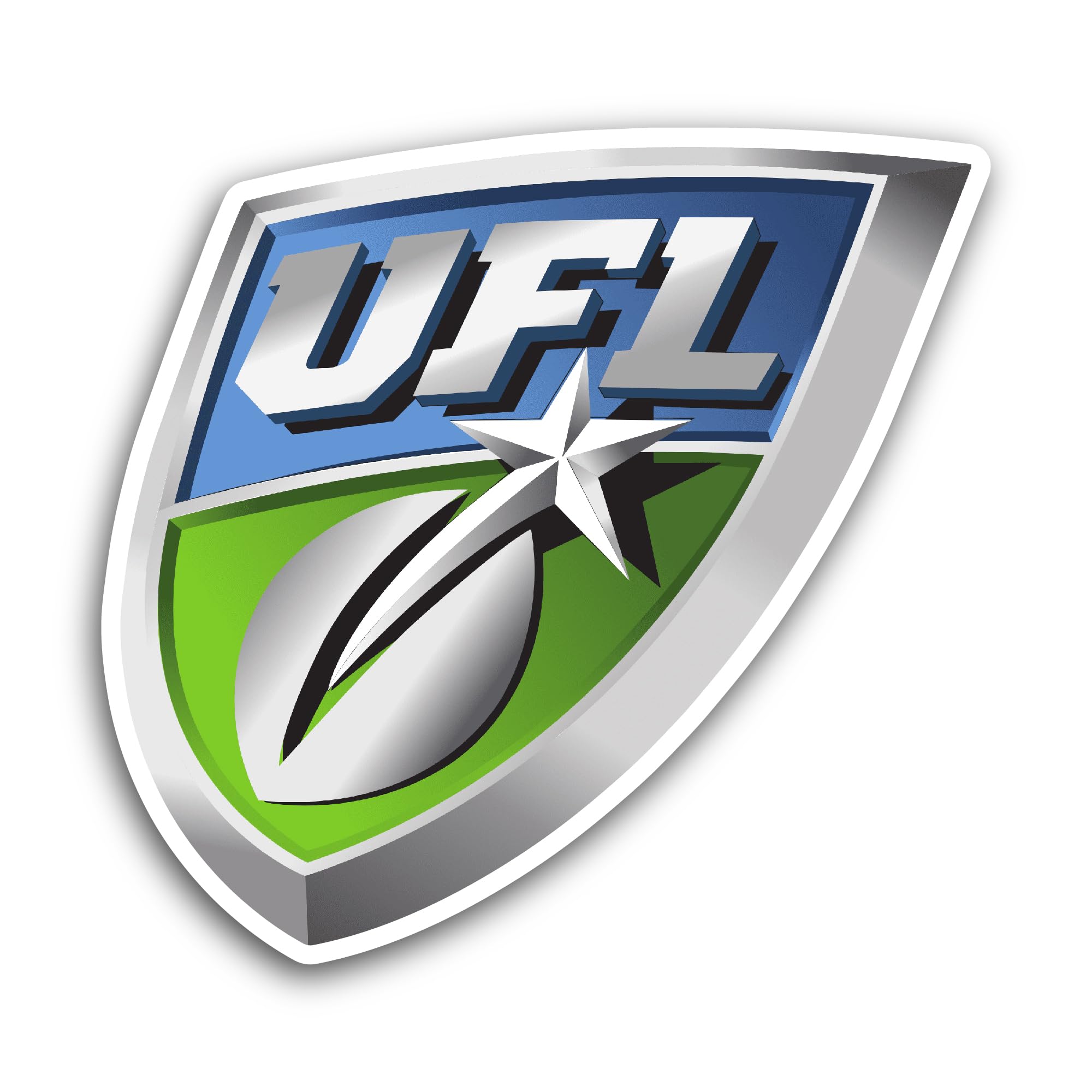 2 (Pieces) 3" and 5" United F00tball League Sticker, Waterproof Vinyl Decals for Many Purpose Like C