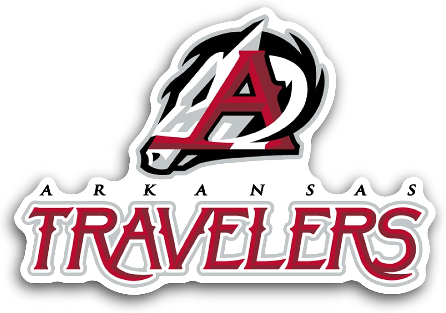 2 (Pieces) 3" and 5" Ark@nsas Travelers Sticker, Waterproof Vinyl Decals for Many Purpose Like Cars, Trucks, Laptops, Phones, Windows and More