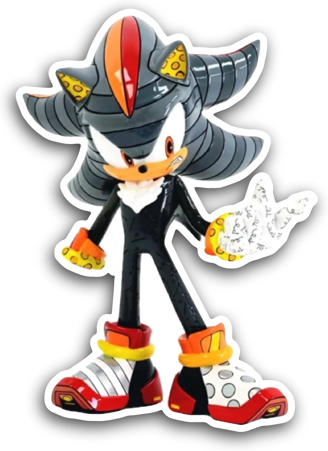 2 (Pieces) 3" and 5" Shad0w The Hedgehog Sticker, Waterproof Vinyl Decals for Many Purpose Like Cars, Trucks, Laptops, Phones, Windows and More