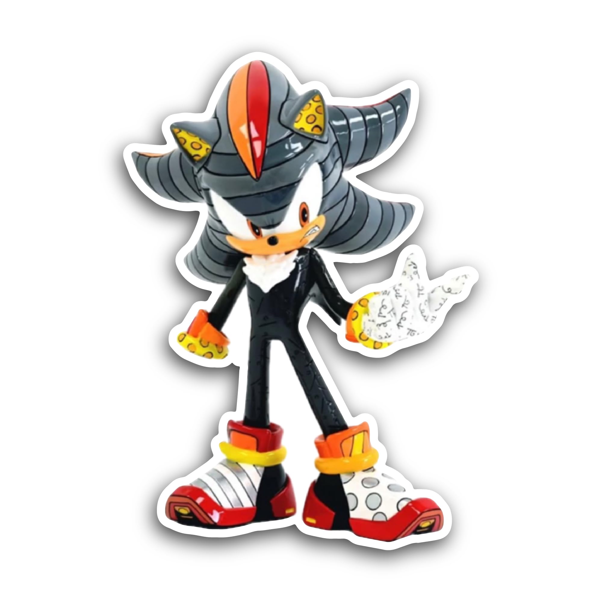 2 (Pieces) 3" and 5" Shad0w The Hedgehog Sticker, Waterproof Vinyl Decals for Many Purpose Like Cars