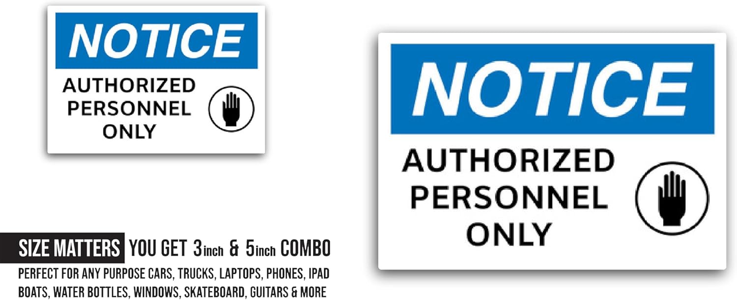 2 (Pieces) 3" and 5" Restricted Access Sign Sticker, Waterproof Vinyl Decals for Many Purpose Like Cars, Trucks, Laptops, Phones, Windows and More