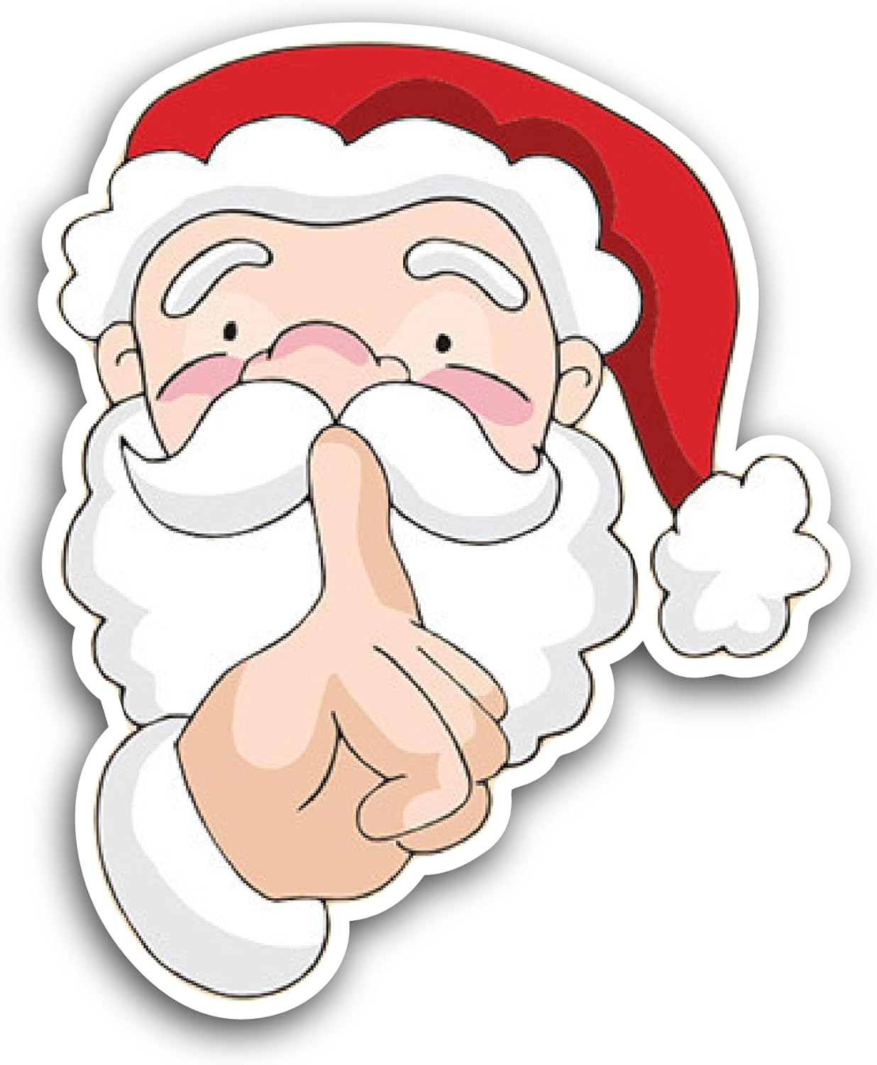 2 (Pieces) 3" and 5" Santa Face Sticker, Waterproof Vinyl Decals for Many Purpose Like Cars, Trucks, Laptops, Phones, Windows and More
