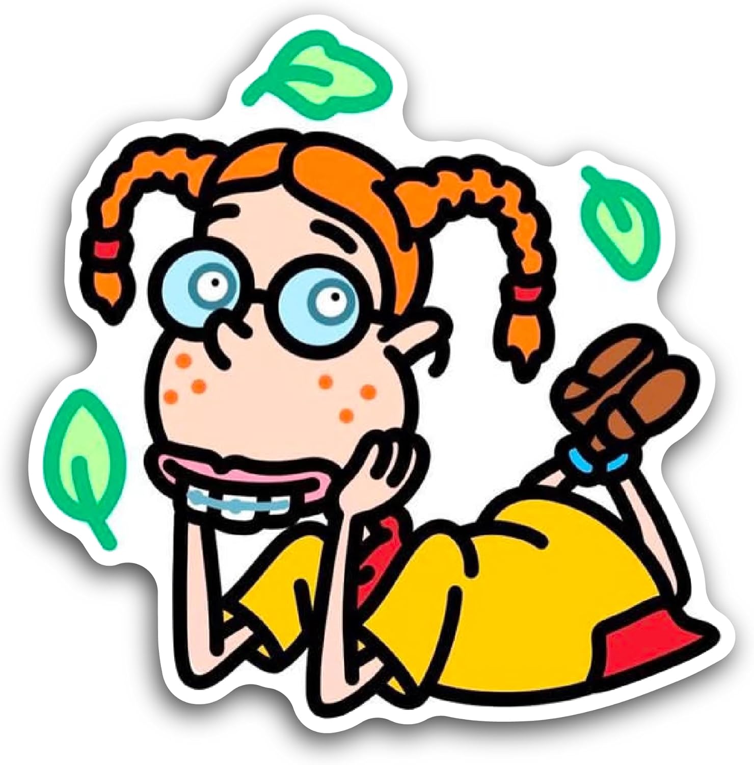 2 (Pieces) 3" and 5" Eliza Th0rnberry Sticker, Waterproof Vinyl Decals for Many Purpose Like Cars, Trucks, Laptops, Phones, Windows and More