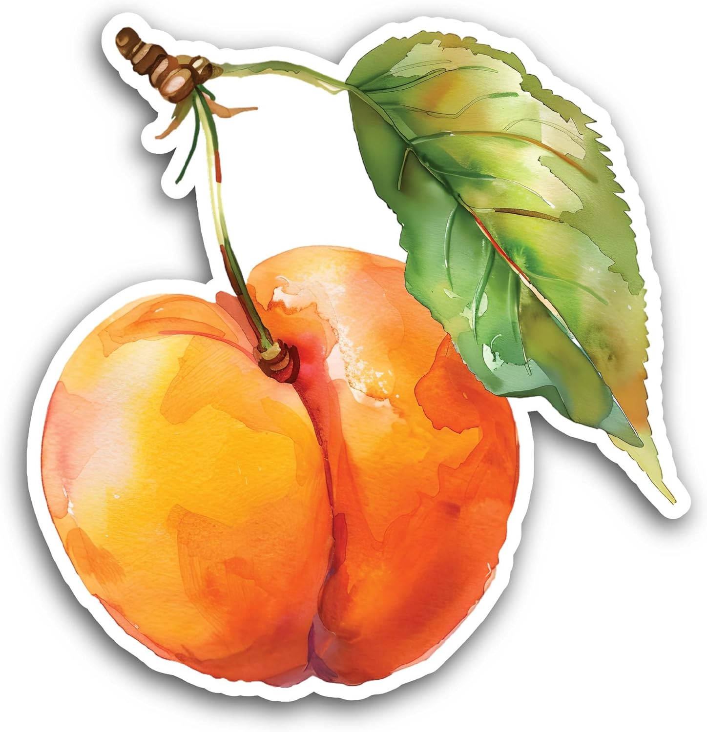 2 (Pieces) 3" and 5" Peach Sticker, Waterproof Vinyl Decals for Many Purpose Like Cars, Trucks, Laptops, Phones, Windows and More
