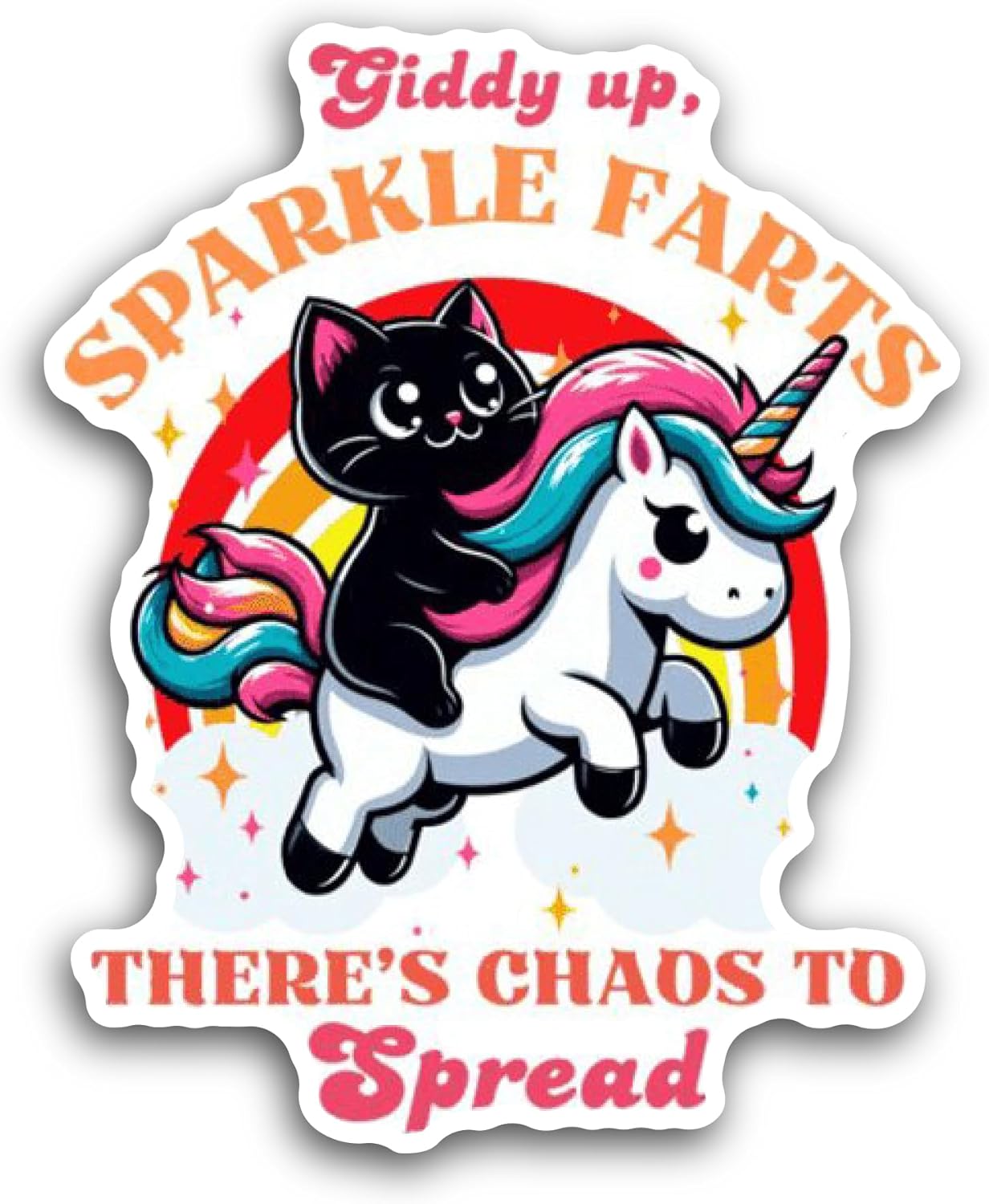 2 (Pieces) 3" and 5" Giddy Up Sticker, Waterproof Vinyl Decals for Many Purpose Like Cars, Trucks, Laptops, Phones, Windows and More