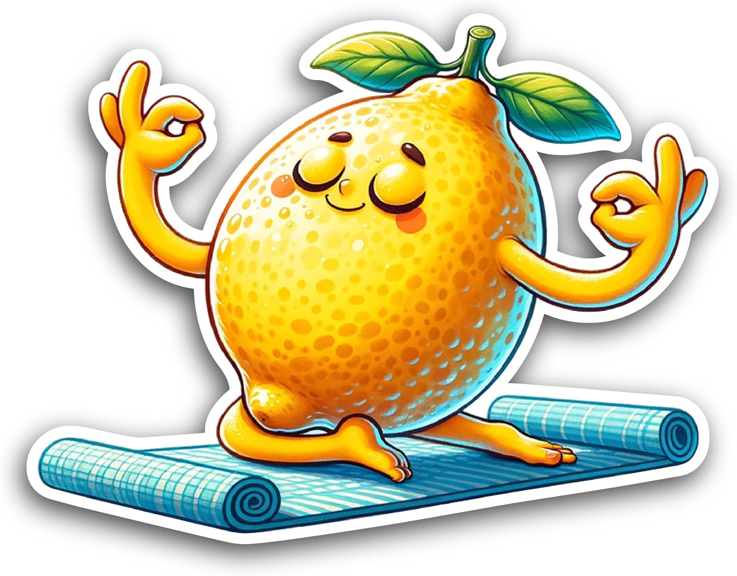 2 (Pieces) 3" and 5" Cartoon Lemon Sticker, Waterproof Vinyl Decals for Many Purpose Like Cars, Trucks, Laptops, Phones, Windows and More