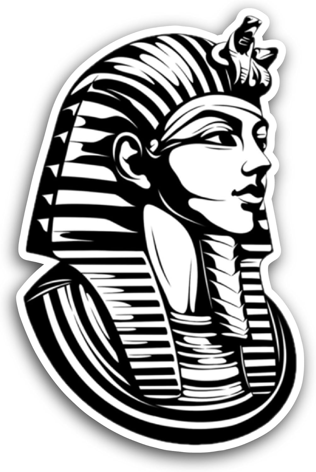 2 (Pieces) 3" and 5" Egyptian Pharaoh Mask Sticker, Waterproof Vinyl Decals for Many Purpose Like Cars, Trucks, Laptops, Phones, Windows and More