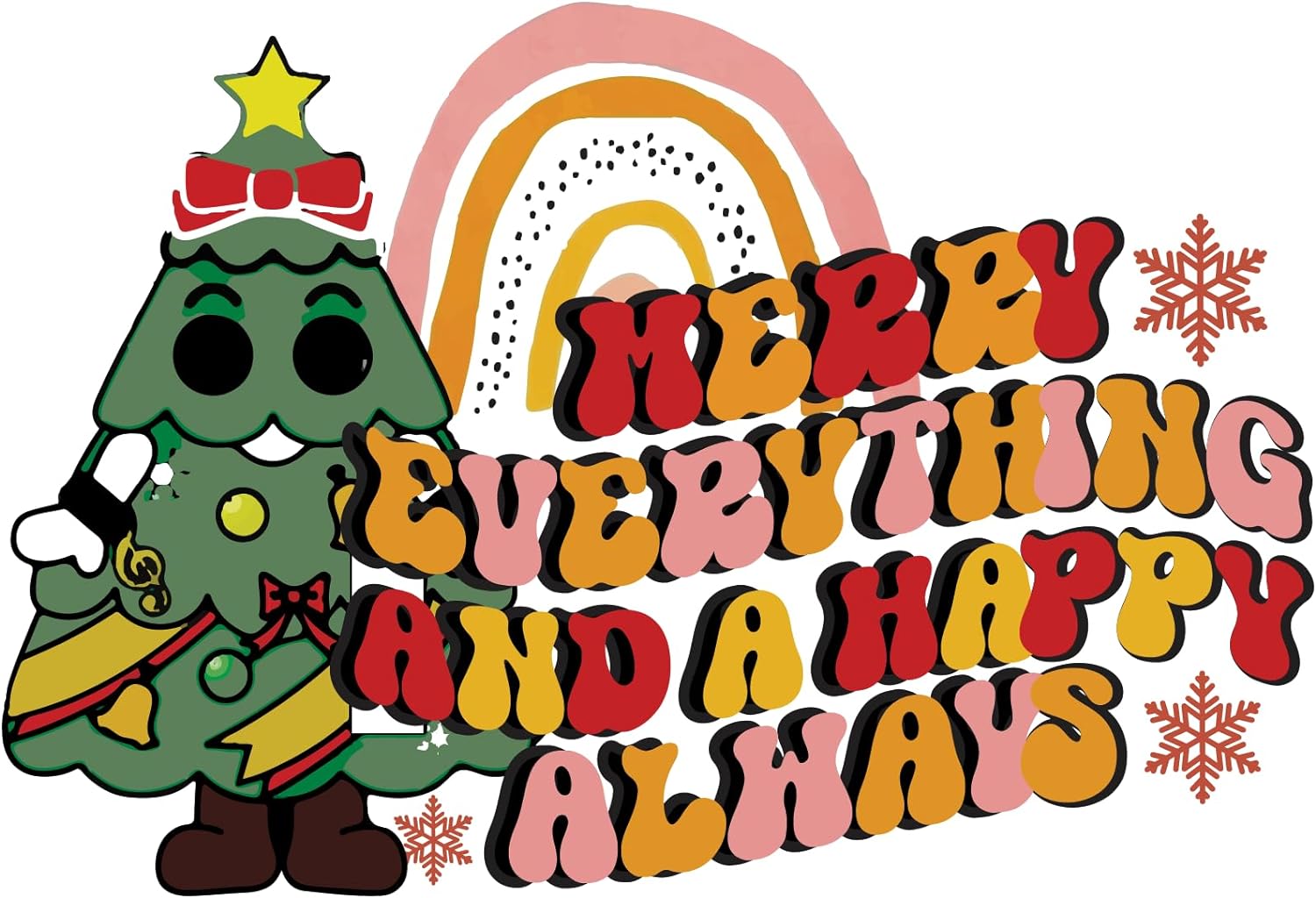 Inspirational Quote Merry Everything and A Happy Always Motivational Sticker Vinyl Decal Motivation Stickers- 5" Vinyl Sticker Waterproof