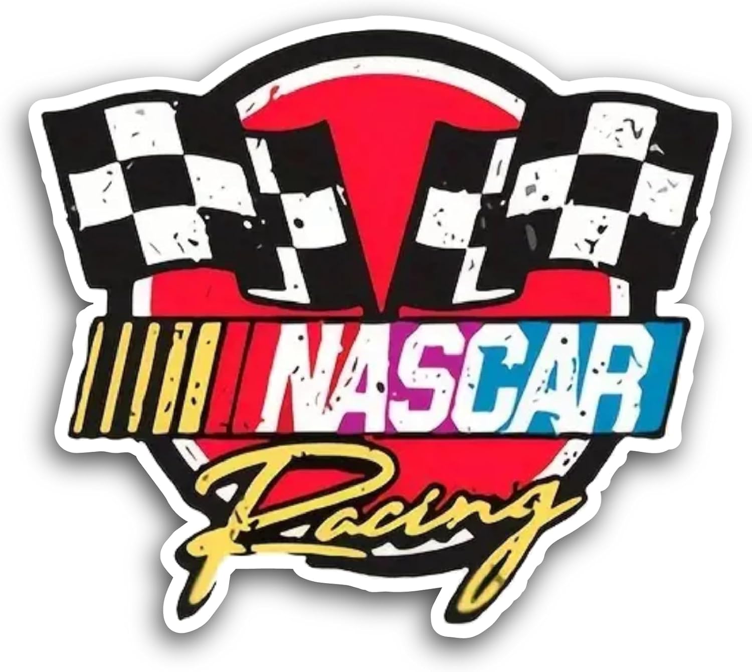 2 (Pieces) 3" and 5" Nascar Racing Sticker, Waterproof Vinyl Decals for Many Purpose Like Cars, Trucks, Laptops, Phones, Windows and More